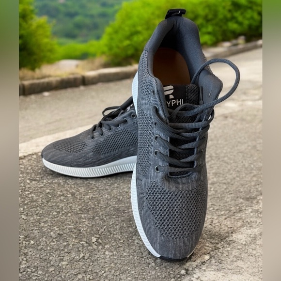 Recyphi Men's Gray Elevator Sneakers - Picture 3 of 4